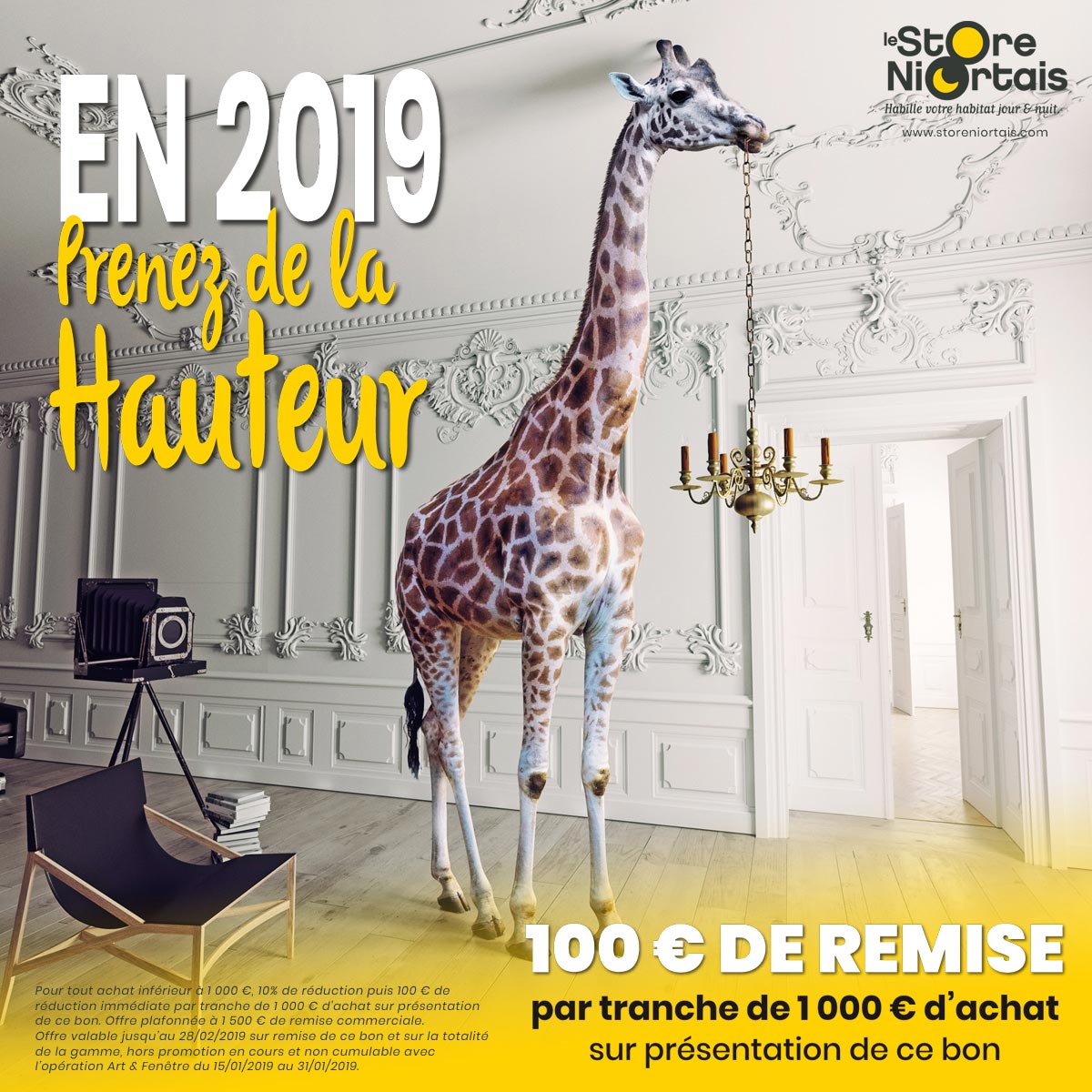 En 2019, prenez de la Hauteur ! 100 € de remise par tranche de 1.000 € d'achat au Store Niortais !
